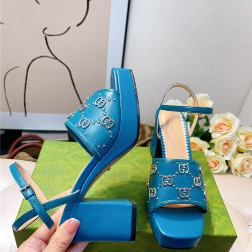 High Quality Luxury Gucci GG Buckle Platform High Heels – Style 35571 product detail