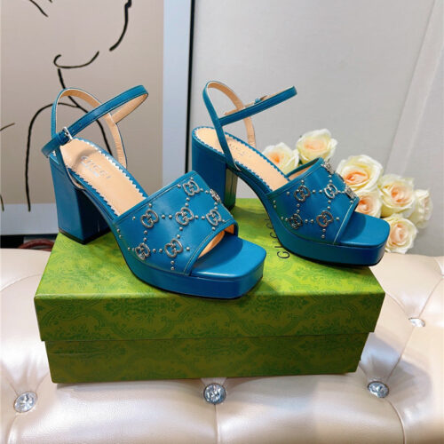 High Quality Luxury Gucci GG Buckle Platform High Heels – Style 35571