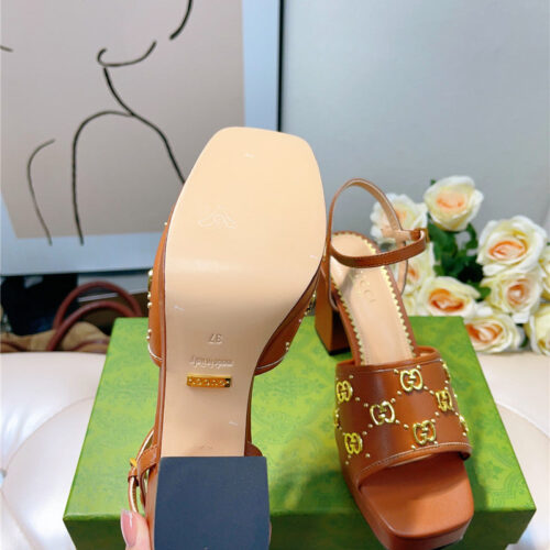 High Quality Luxury Gucci GG Buckle Platform High Heels – Style 02803 product detail