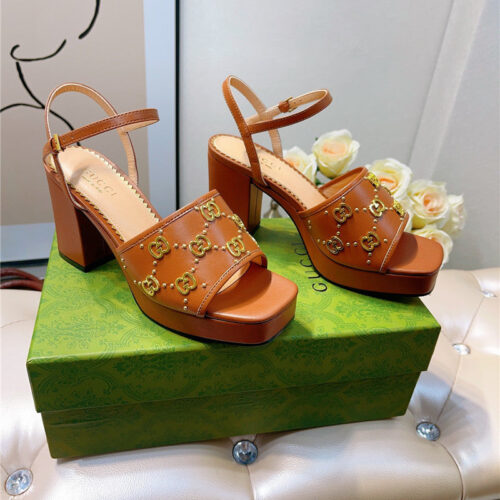 High Quality Luxury Gucci GG Buckle Platform High Heels – Style 02803