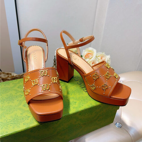 High Quality Luxury Gucci GG Buckle Platform High Heels – Style 02803 product detail