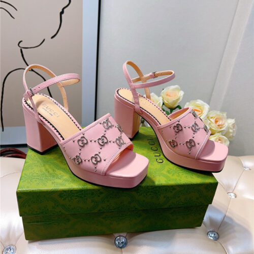 High Quality Luxury Gucci GG Buckle Platform High Heels – Style 70035