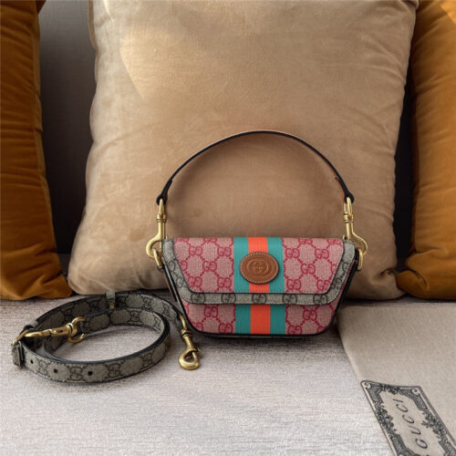 High Quality Luxury Gucci Colored Supreme Canvas Handle Messenger Bag