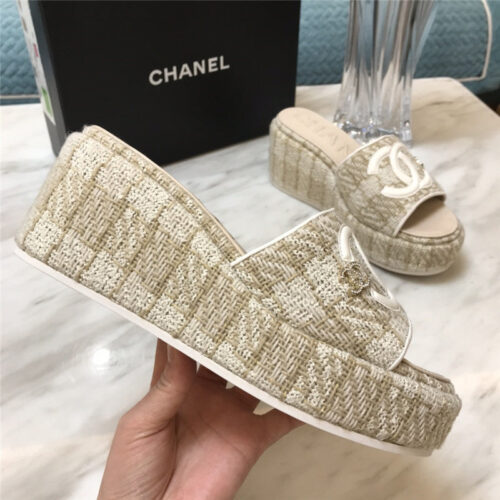 High Quality Luxury Chanel New Large Double C Lazy Platform Slippers – Style 64998 alternate view