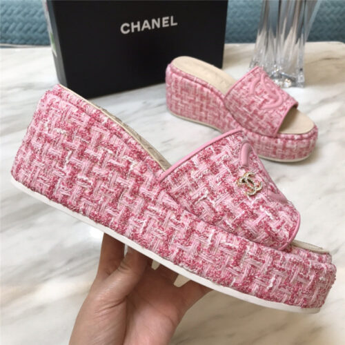 High Quality Luxury Chanel New Large Double C Lazy Platform Slippers – Style 71782 alternate view