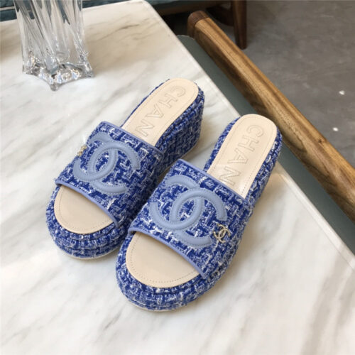 High Quality Luxury Chanel New Large Double C Lazy Platform Slippers – Style 09638 product detail