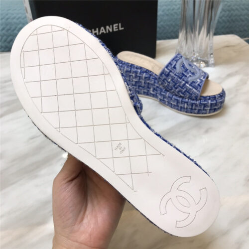 High Quality Luxury Chanel New Large Double C Lazy Platform Slippers – Style 09638 product detail