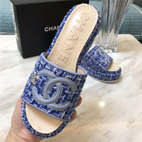High Quality Luxury Chanel New Large Double C Lazy Platform Slippers – Style 09638 product detail
