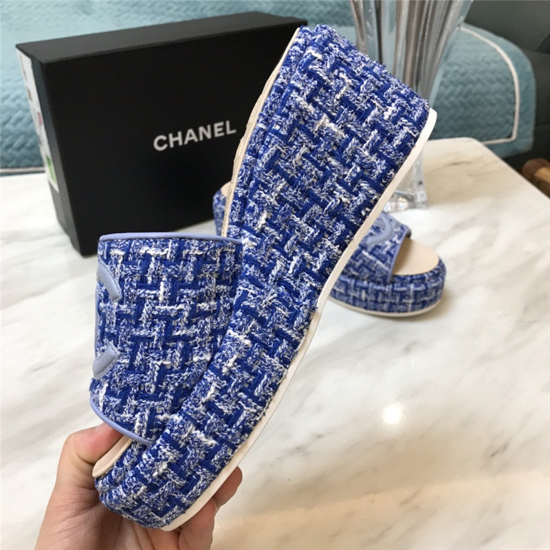 High Quality Luxury Chanel New Large Double C Lazy Platform Slippers – Style 09638 product detail