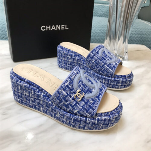 High Quality Luxury Chanel New Large Double C Lazy Platform Slippers – Style 09638 product detail