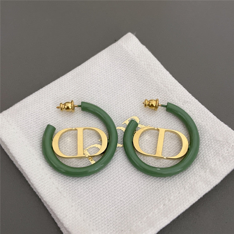 High Quality Luxury Dior Cd Logo Metal Stud Earrings product detail