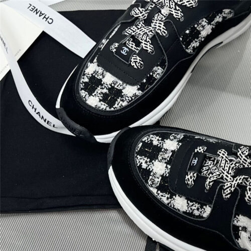 High Quality Luxury Chanel Plaid Wool Mosaic Sneakers product detail