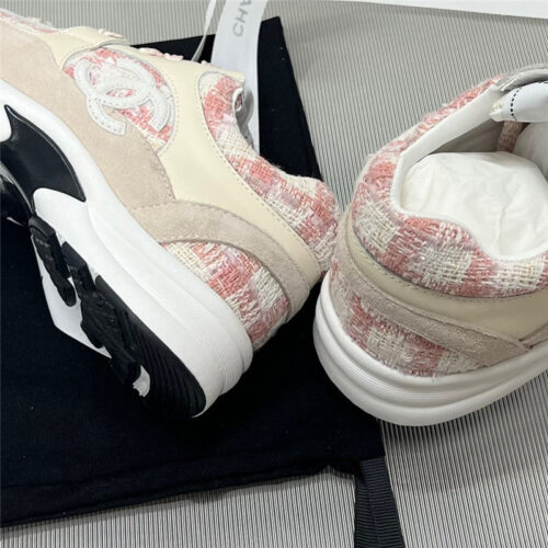 High Quality Luxury Chanel Plaid Wool Mosaic Sneakers – Style 69446 product detail
