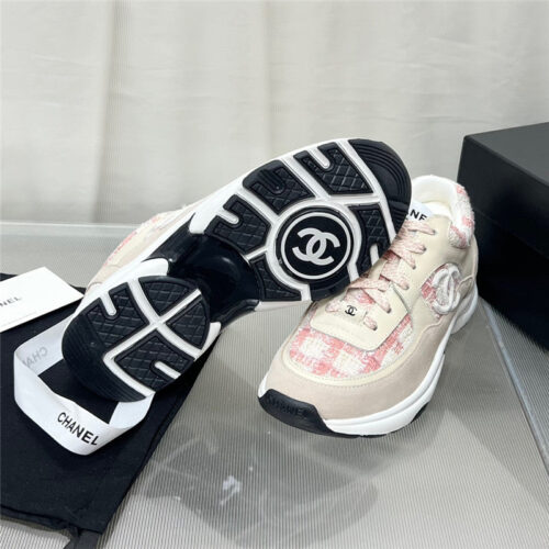 High Quality Luxury Chanel Plaid Wool Mosaic Sneakers – Style 69446 product detail