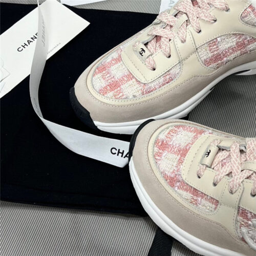 High Quality Luxury Chanel Plaid Wool Mosaic Sneakers – Style 69446 product detail