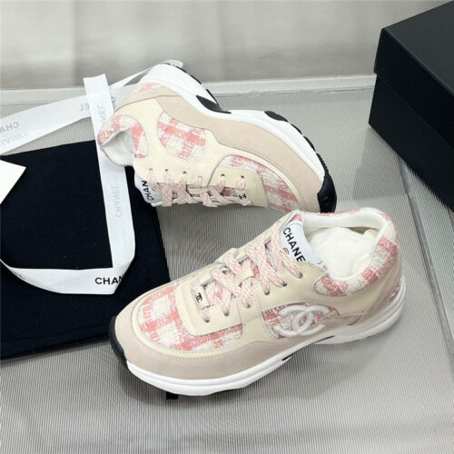 High Quality Luxury Chanel Plaid Wool Mosaic Sneakers – Style 69446 product detail