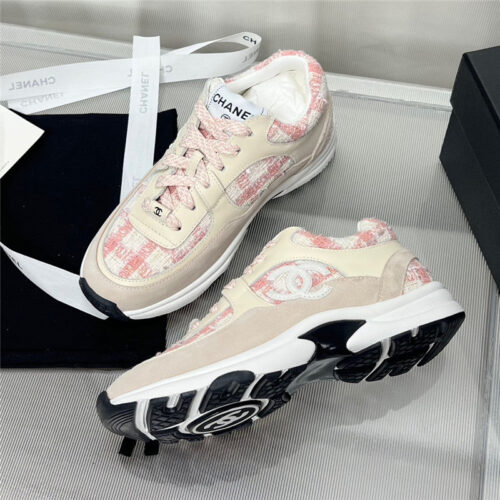 High Quality Luxury Chanel Plaid Wool Mosaic Sneakers – Style 69446 product detail