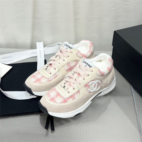 High Quality Luxury Chanel Plaid Wool Mosaic Sneakers – Style 69446 product detail