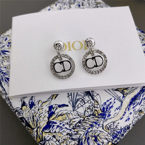 High Quality Luxury Dior Swarovski Crystal Decorative Earrings product detail
