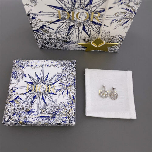 High Quality Luxury Dior Swarovski Crystal Decorative Earrings product detail