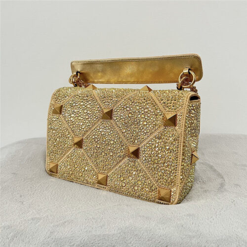 High Quality Luxury Valentino Garavani Roman Stud Crystal Shoulder Bag alternate view