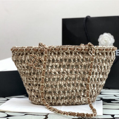 High Quality Luxury Chanel Straw Bag – Style 48289 alternate view
