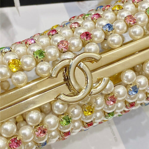 High Quality Luxury Chanel Glass Pearl Gem Evening Bag – Style 47708 product detail