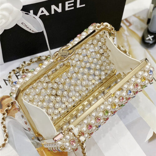 High Quality Luxury Chanel Glass Pearl Gem Evening Bag – Style 47708 product detail
