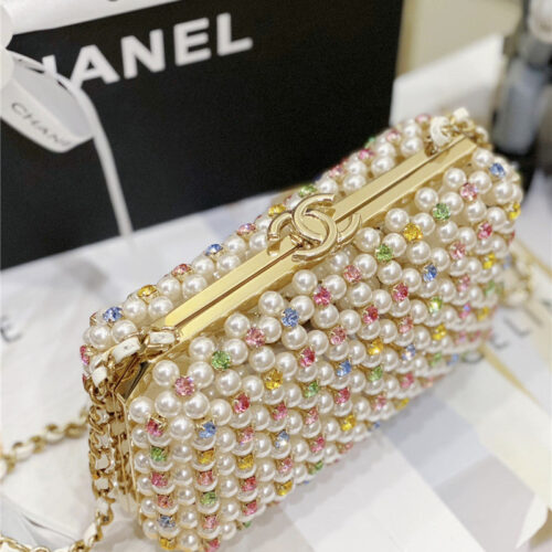 High Quality Luxury Chanel Glass Pearl Gem Evening Bag – Style 47708 product detail