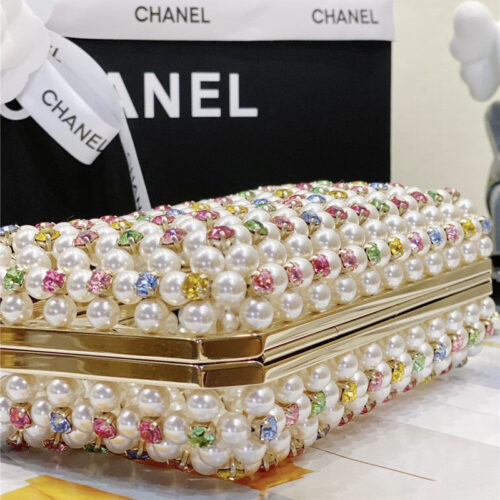 High Quality Luxury Chanel Glass Pearl Gem Evening Bag – Style 47708 product detail