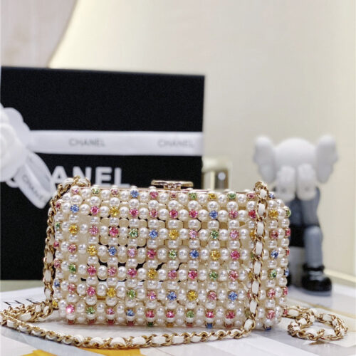 High Quality Luxury Chanel Glass Pearl Gem Evening Bag – Style 47708