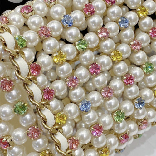 High Quality Luxury Chanel Glass Pearl Gem Evening Bag – Style 47708 product detail