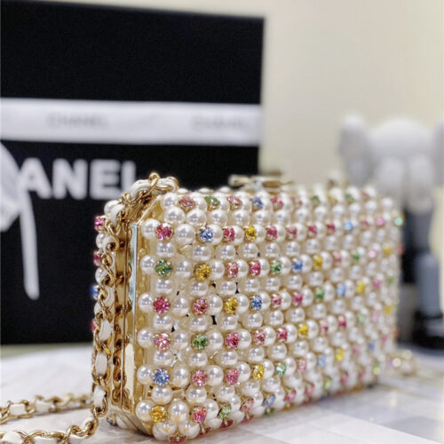 High Quality Luxury Chanel Glass Pearl Gem Evening Bag – Style 47708 product detail