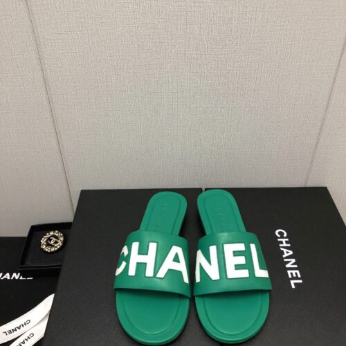 High Quality Luxury Chanel Color Matching Letter Leather Buckle Slippers – Style 41350 product detail