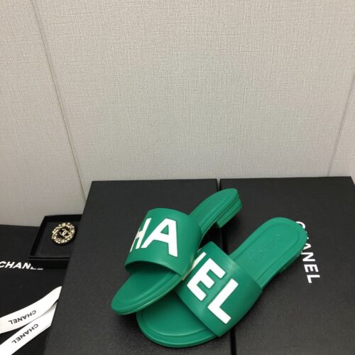 High Quality Luxury Chanel Color Matching Letter Leather Buckle Slippers – Style 41350 product detail