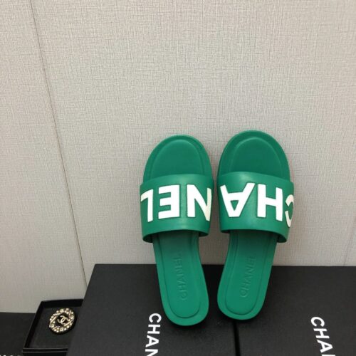 High Quality Luxury Chanel Color Matching Letter Leather Buckle Slippers – Style 41350 product detail