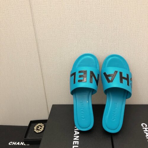 High Quality Luxury Chanel Color Matching Letter Leather Buckle Slippers – Style 10278 product detail