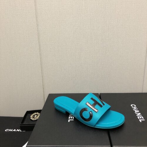 High Quality Luxury Chanel Color Matching Letter Leather Buckle Slippers – Style 10278 product detail
