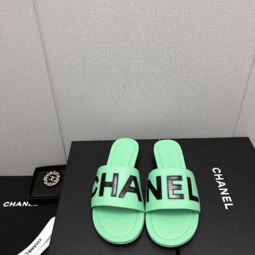 High Quality Luxury Chanel Color Matching Letter Leather Buckle Slippers – Style 44742 product detail