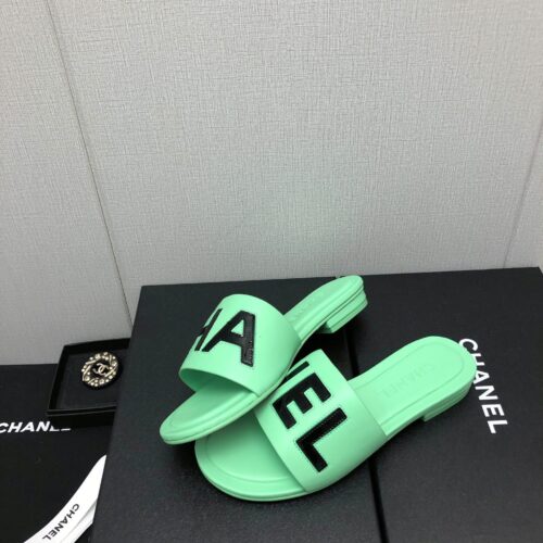 High Quality Luxury Chanel Color Matching Letter Leather Buckle Slippers – Style 44742 product detail
