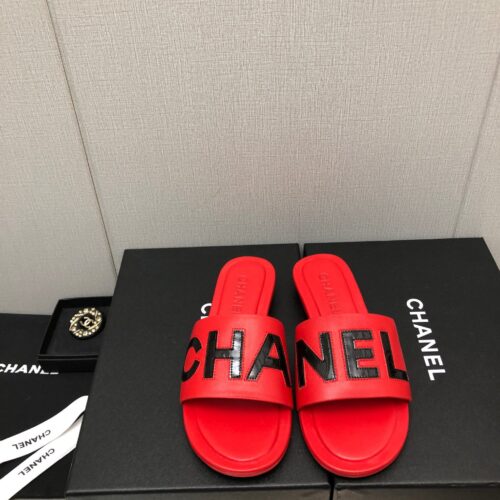 High Quality Luxury Chanel Color Matching Letter Leather Buckle Slippers – Style 17062 product detail