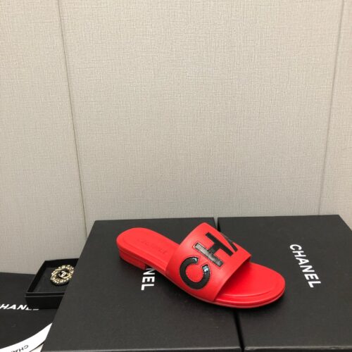 High Quality Luxury Chanel Color Matching Letter Leather Buckle Slippers – Style 17062 product detail