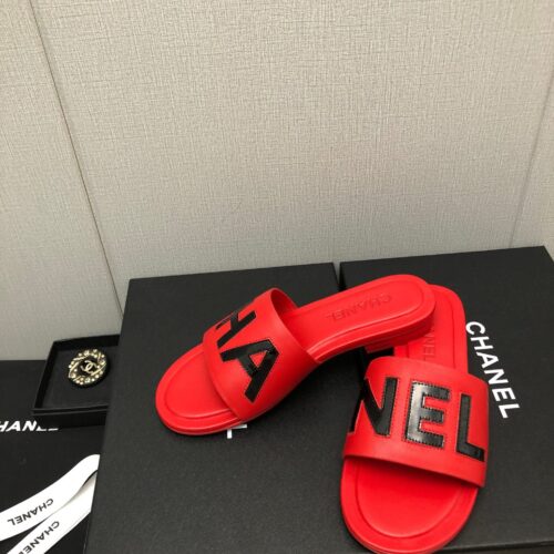 High Quality Luxury Chanel Color Matching Letter Leather Buckle Slippers – Style 17062 product detail
