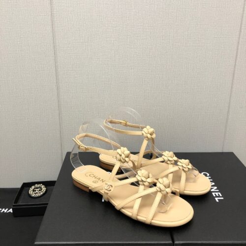 High Quality Luxury Chanel Classic Chain Accessories Flower Sandals – Style 56262