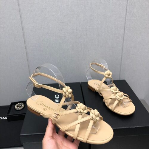 High Quality Luxury Chanel Classic Chain Accessories Flower Sandals – Style 56262 alternate view