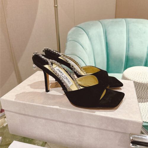 High Quality Luxury Jimmy Choo Rhinestone Chain Heels – Style 88599
