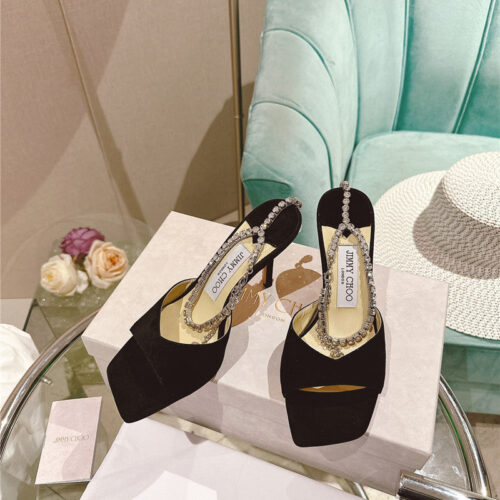 High Quality Luxury Jimmy Choo Rhinestone Chain Heels – Style 88599 alternate view
