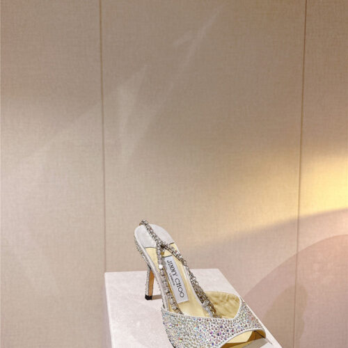 High Quality Luxury Jimmy Choo Rhinestone Chain Heels product detail