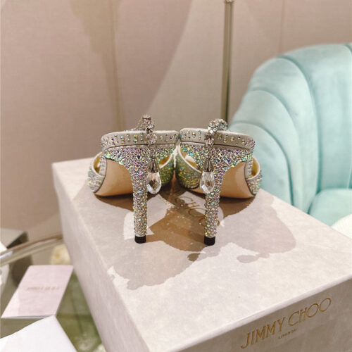 High Quality Luxury Jimmy Choo Rhinestone Chain Heels product detail