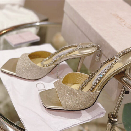 High Quality Luxury Jimmy Choo Rhinestone Chain Heels – Style 60919 alternate view